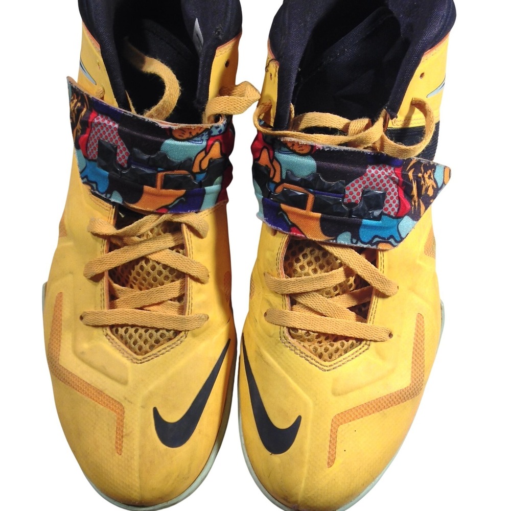 Nike LeBron Soldier 7 Mens Size 11‎ Yellow Pop Art Basketball Shoes 599264-700
